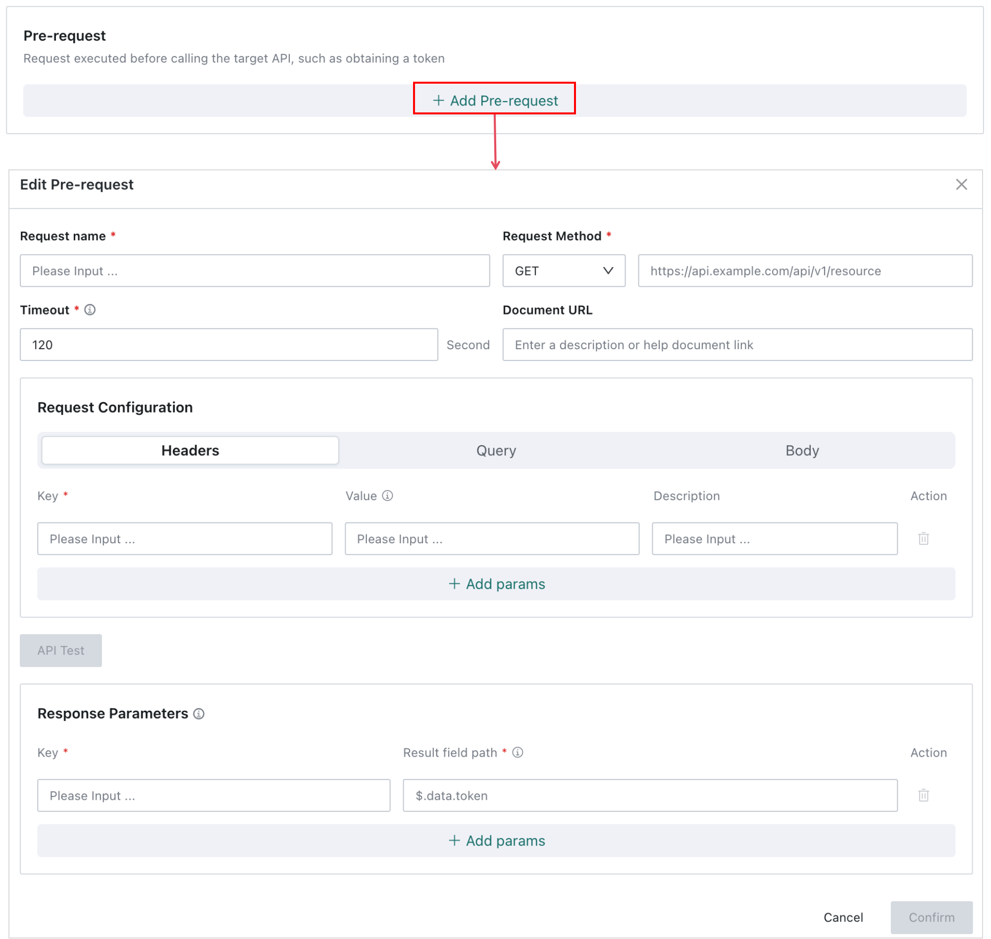 Add Pre-request