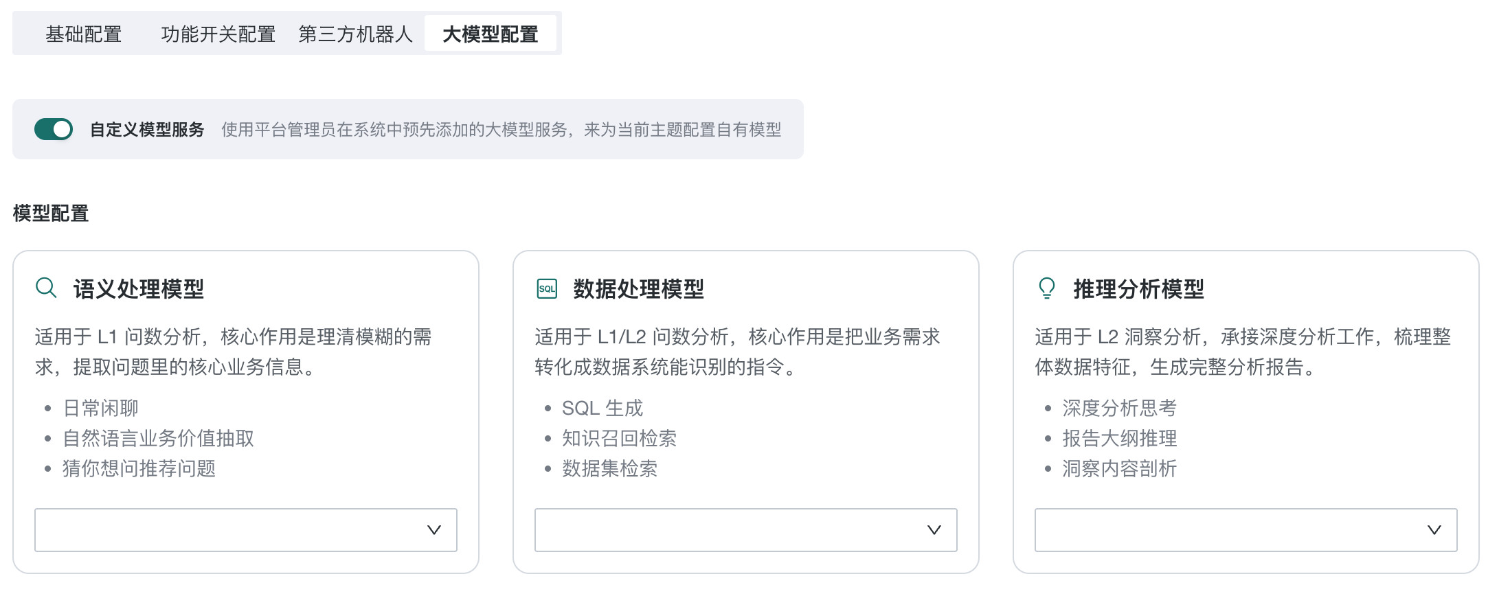 主题级别自定义模型服务开关